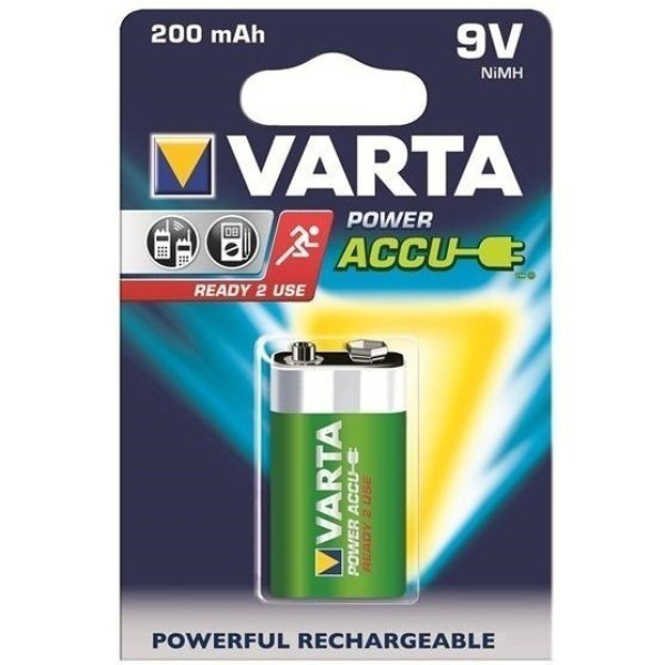 Аккумулятор VARTA RECHARGEABLE ACCU 6F22 9V 200mAh BLI 1 NI-MH (READY 2 USE)
